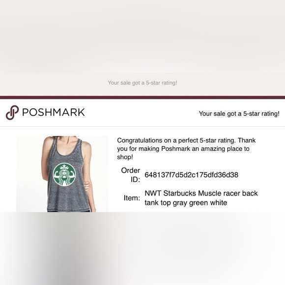 Starbucks Muscle racer back tank top gray green white size medium New NWT - Picture 4 of 7